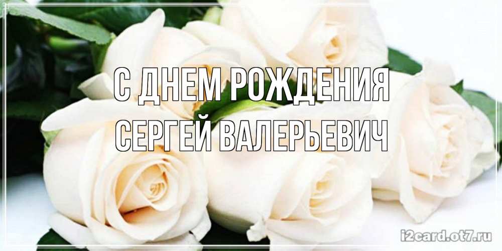 Открытка на каждый день с именем, Сергей-Валерьевич С днем рождения открытка с красивыми белыми розами для родных Прикольная открытка с пожеланием онлайн скачать бесплатно 