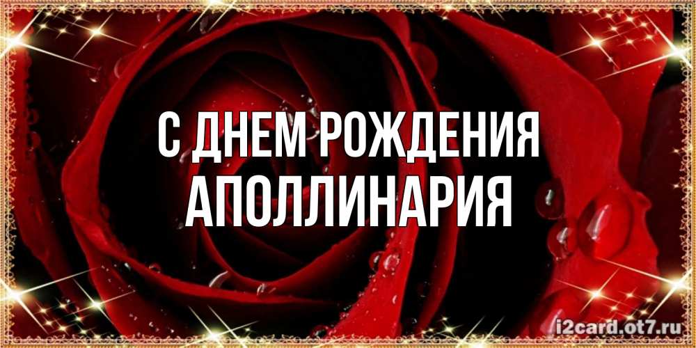 Открытка на каждый день с именем, Аполлинария С днем рождения цветок в росе на день рождения Прикольная открытка с пожеланием онлайн скачать бесплатно 
