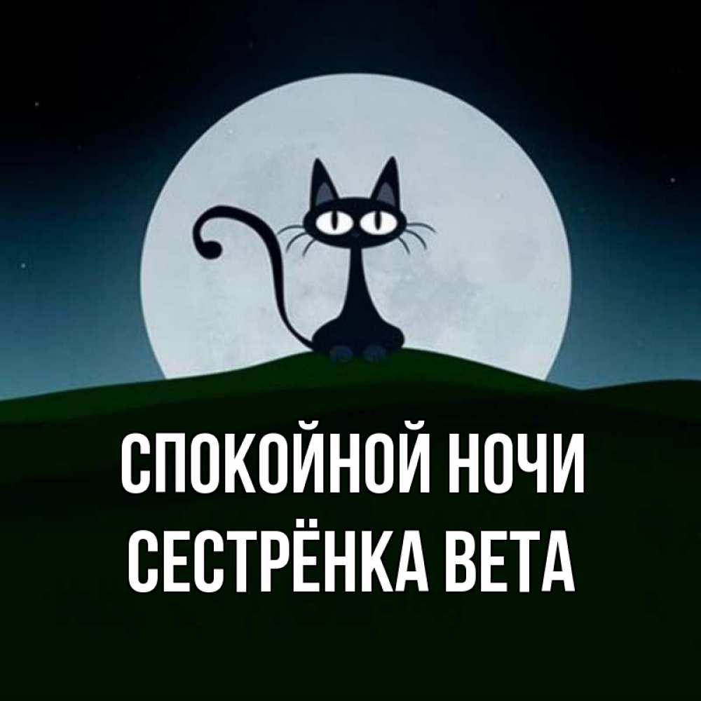 Открытка на каждый день с именем, Сестрёнка-Вета Спокойной ночи хорошо выспаться ночью и без кошмаров Прикольная открытка с пожеланием онлайн скачать бесплатно 