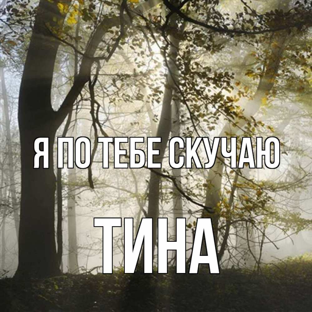 Открытка на каждый день с именем, Тина Я по тебе скучаю грустно Прикольная открытка с пожеланием онлайн скачать бесплатно 