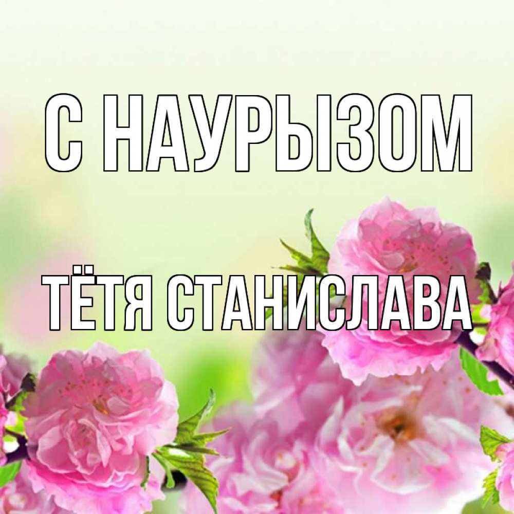 Открытка на каждый день с именем, Тётя-Станислава С наурызом цветы Прикольная открытка с пожеланием онлайн скачать бесплатно 