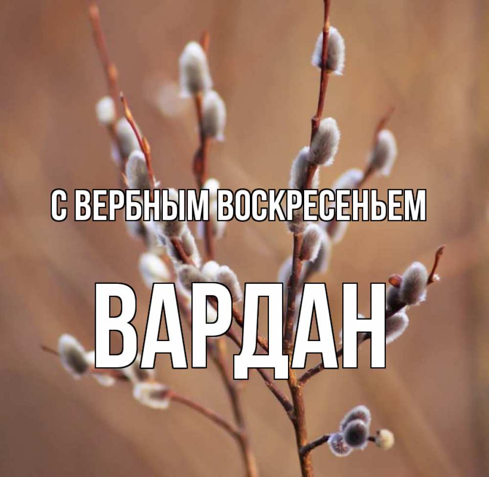 Открытка на каждый день с именем, Вардан С вербным воскресеньем верба Прикольная открытка с пожеланием онлайн скачать бесплатно 