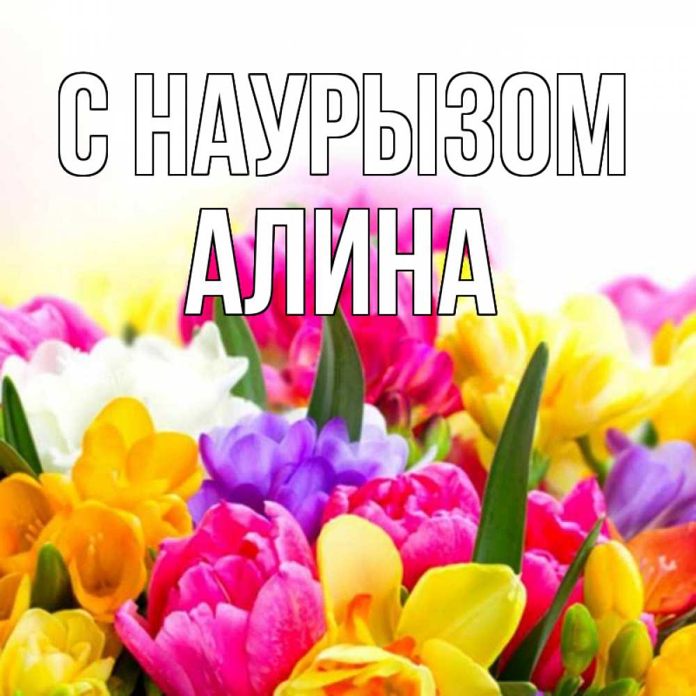 Открытка на каждый день с именем, Алина С наурызом тюльпаны Прикольная открытка с пожеланием онлайн скачать бесплатно 
