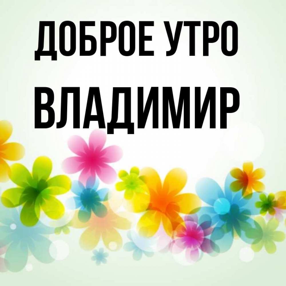 Открытка на каждый день с именем, Владимир Доброе утро позитивные цветочки Прикольная открытка с пожеланием онлайн скачать бесплатно 