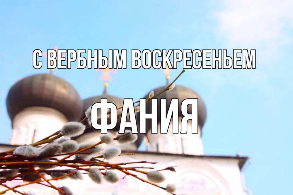 Открытка на каждый день с именем, Фания С вербным воскресеньем верба Прикольная открытка с пожеланием онлайн скачать бесплатно 