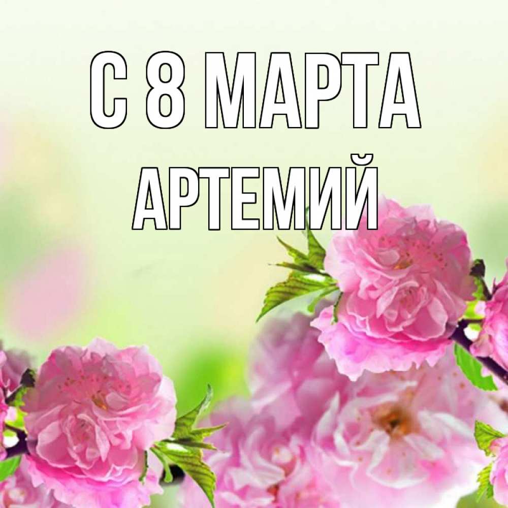 Открытка на каждый день с именем, Артемий С 8 МАРТА цветы Прикольная открытка с пожеланием онлайн скачать бесплатно 