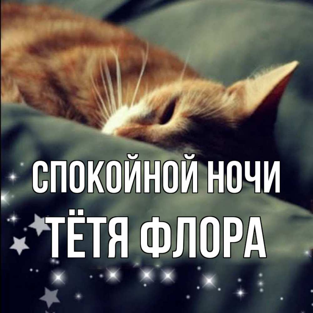 Открытка на каждый день с именем, Тётя-Флора Спокойной ночи кроватка Прикольная открытка с пожеланием онлайн скачать бесплатно 