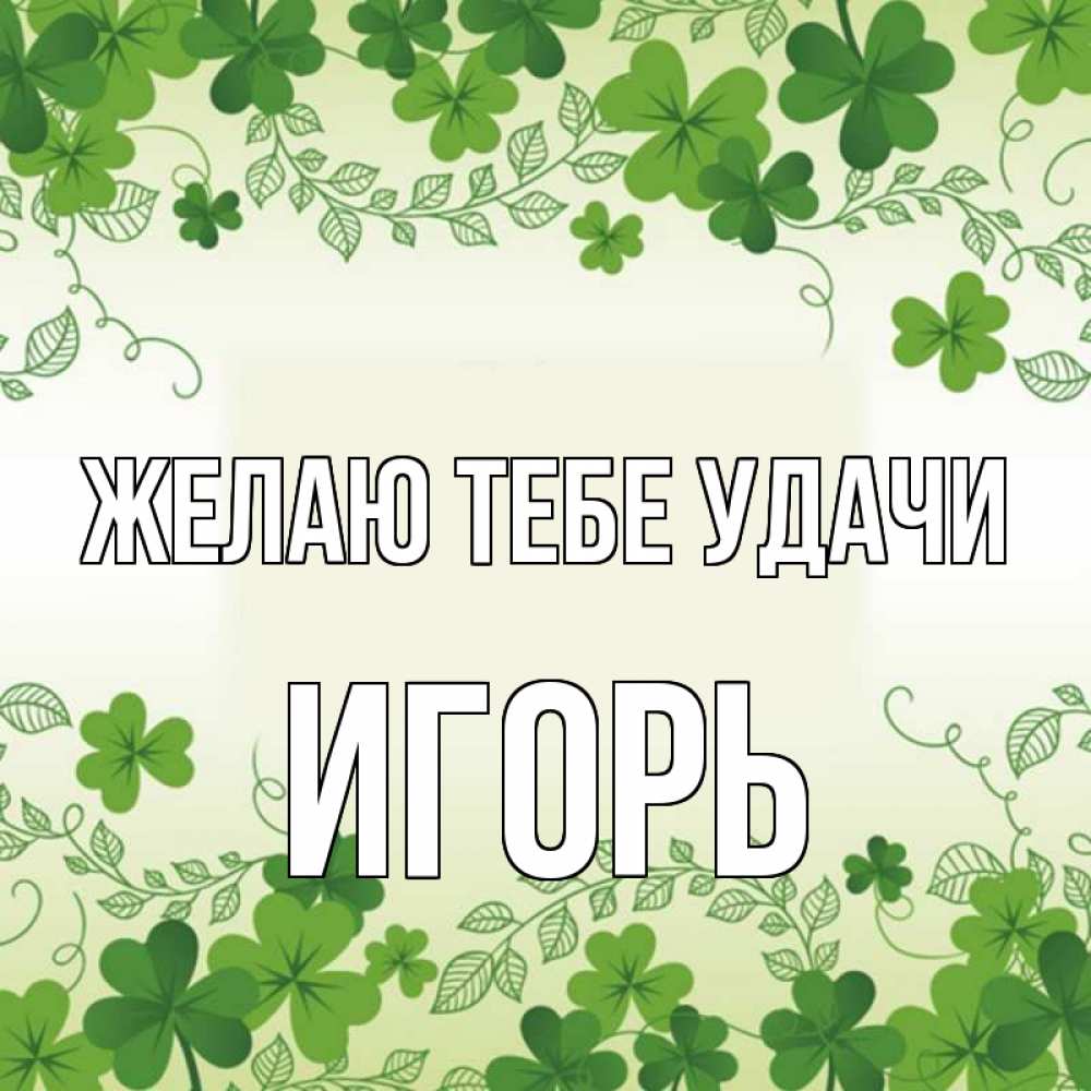 Открытка на каждый день с именем, Игорь Желаю тебе удачи открытка Прикольная открытка с пожеланием онлайн скачать бесплатно 
