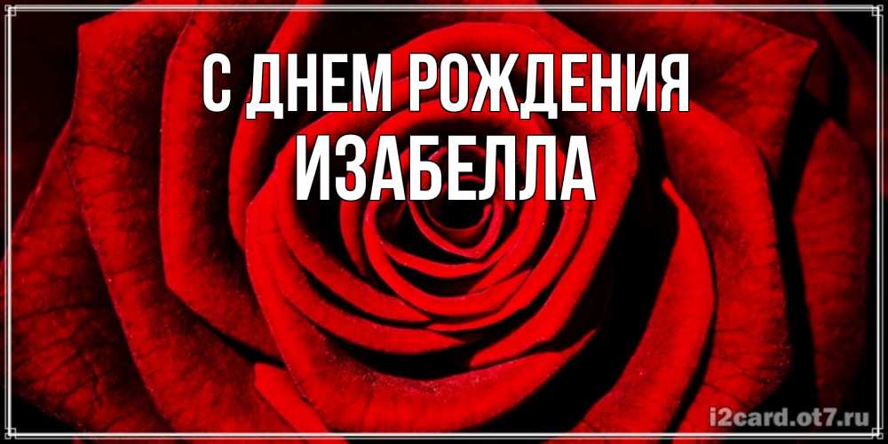 Открытка на каждый день с именем, Изабелла С днем рождения алая роза Прикольная открытка с пожеланием онлайн скачать бесплатно 