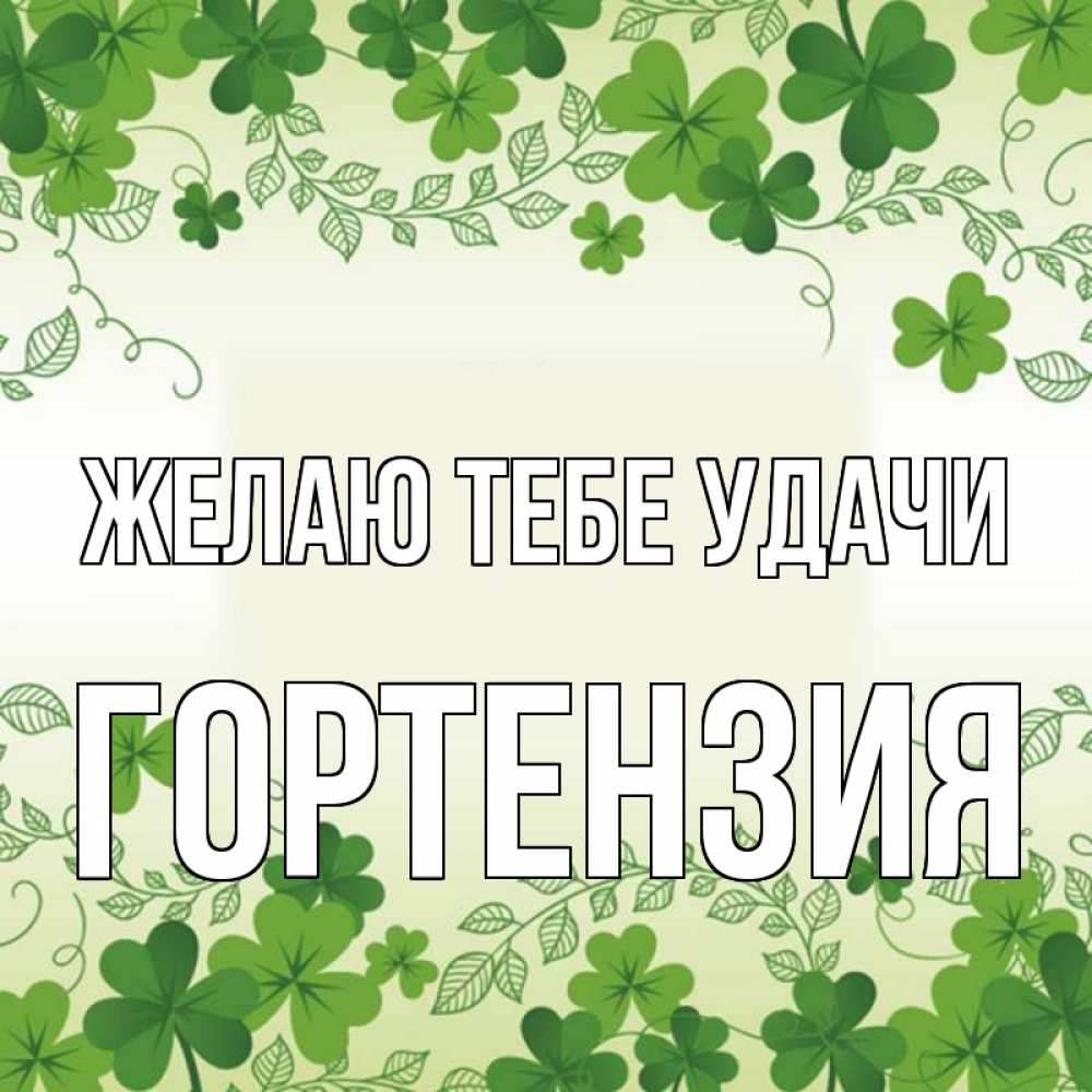 Открытка на каждый день с именем, Гортензия Желаю тебе удачи открытка Прикольная открытка с пожеланием онлайн скачать бесплатно 