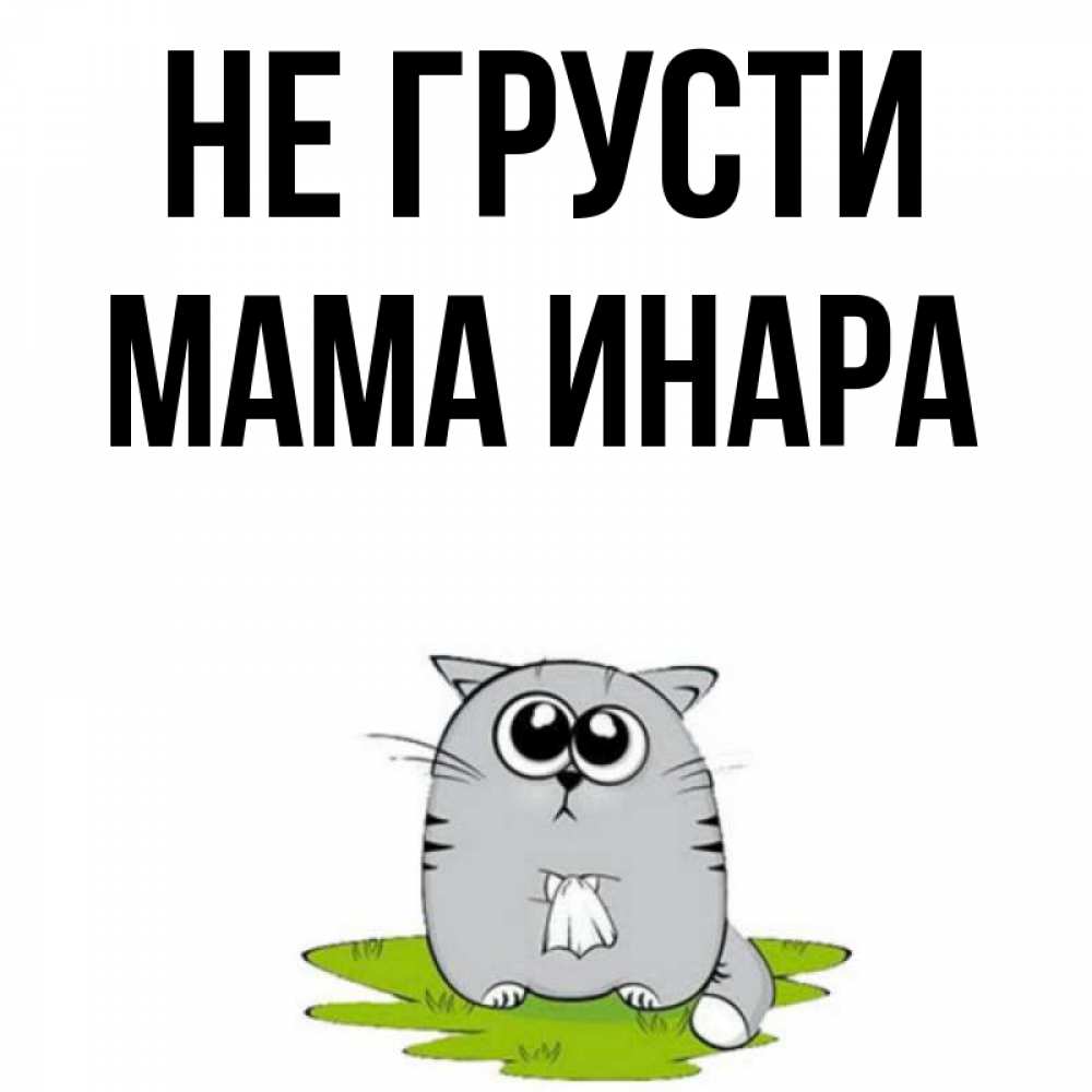 Открытка на каждый день с именем, Мама-Инара Не грусти грустный котяра Прикольная открытка с пожеланием онлайн скачать бесплатно 