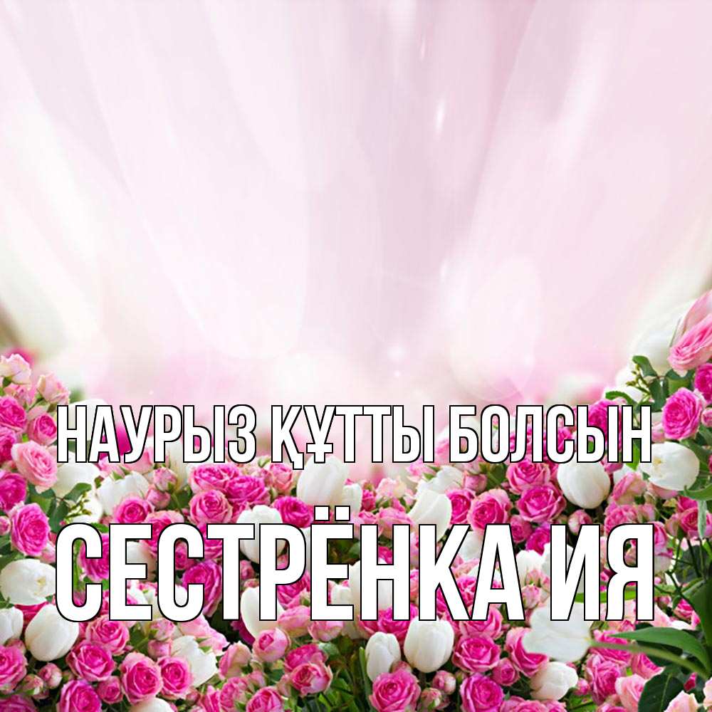Открытка на каждый день с именем, Сестрёнка-Ия Наурыз құтты болсын под снегом Прикольная открытка с пожеланием онлайн скачать бесплатно 