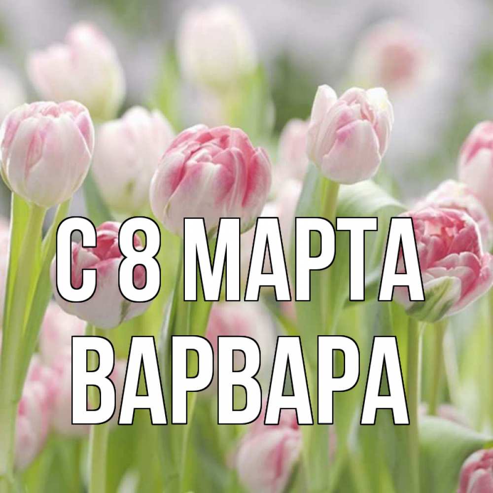 Открытка на каждый день с именем, Варвара С 8 МАРТА цветы Прикольная открытка с пожеланием онлайн скачать бесплатно 