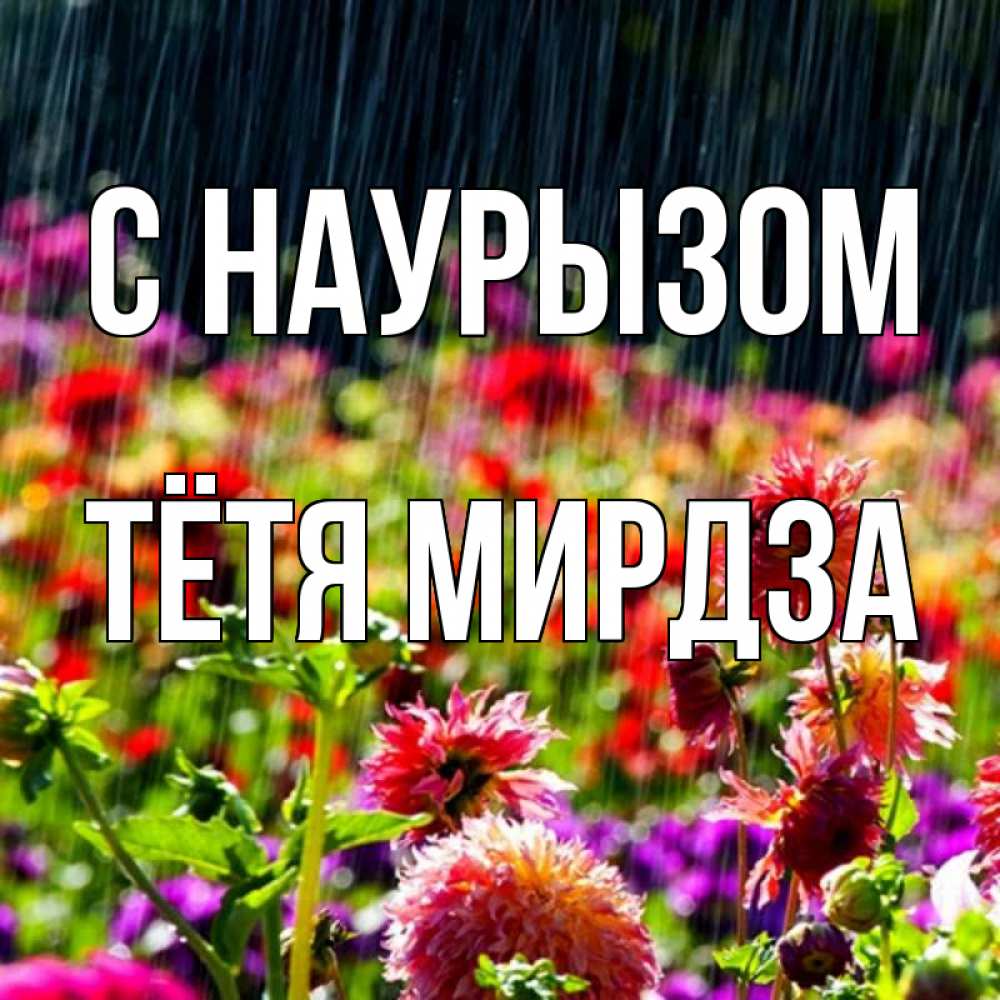 Открытка на каждый день с именем, Тётя-Мирдза С наурызом цветы под дождиком к международному женскому дню Прикольная открытка с пожеланием онлайн скачать бесплатно 