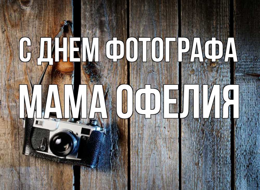 Открытка на каждый день с именем, Мама-Офелия С днем фотографа с днем фотографа Прикольная открытка с пожеланием онлайн скачать бесплатно 