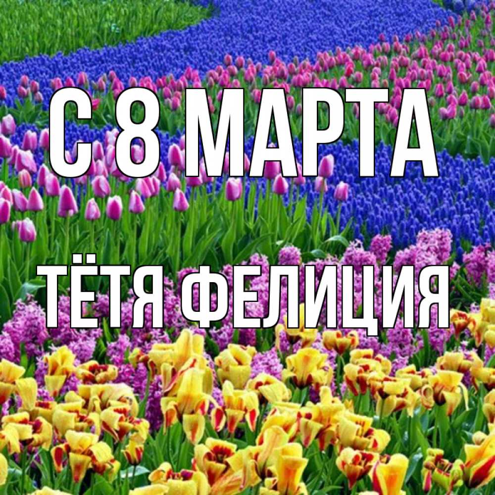 Открытка на каждый день с именем, Тётя-Фелиция С 8 МАРТА цветы Прикольная открытка с пожеланием онлайн скачать бесплатно 
