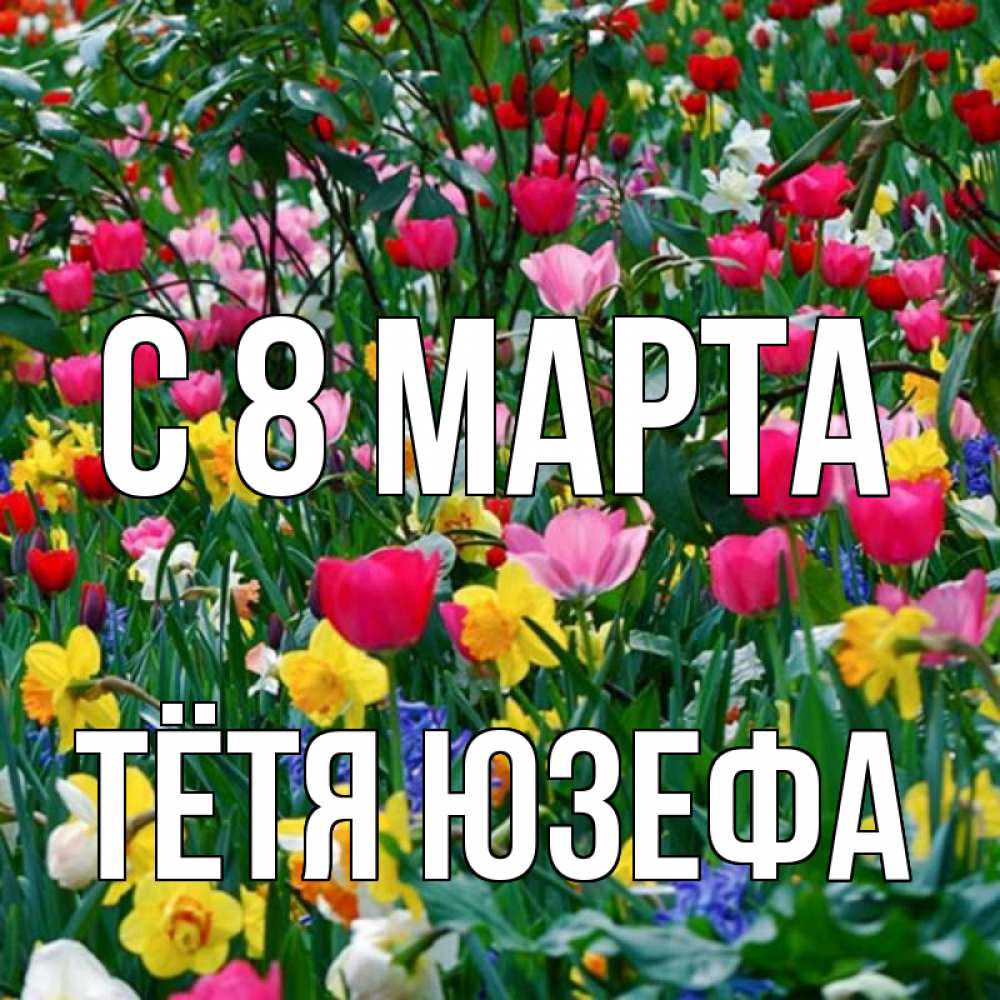 Открытка на каждый день с именем, Тётя-Юзефа С 8 МАРТА с международным женским днем поздравления для женщины Прикольная открытка с пожеланием онлайн скачать бесплатно 