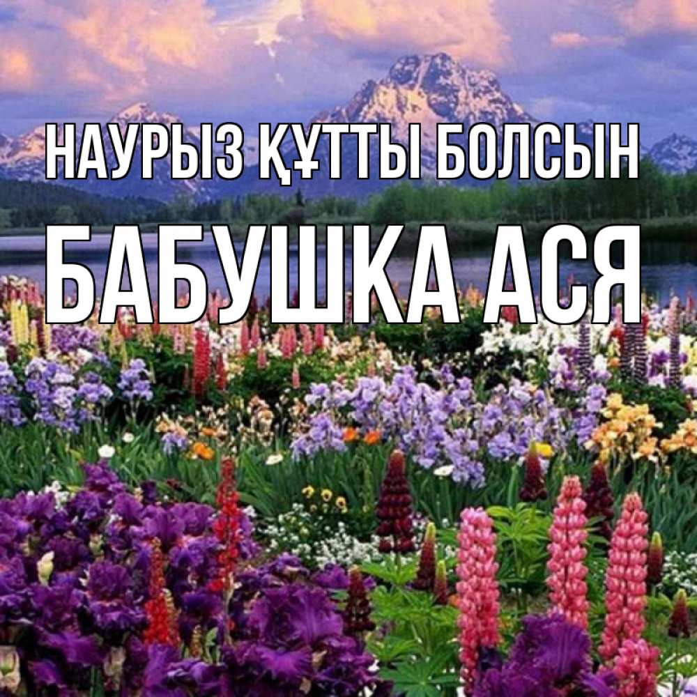 Открытка на каждый день с именем, Бабушка-Ася Наурыз құтты болсын наурыз Прикольная открытка с пожеланием онлайн скачать бесплатно 
