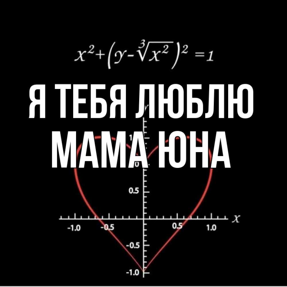 Открытка на каждый день с именем, Мама-Юна Я тебя люблю сердечная формула Прикольная открытка с пожеланием онлайн скачать бесплатно 