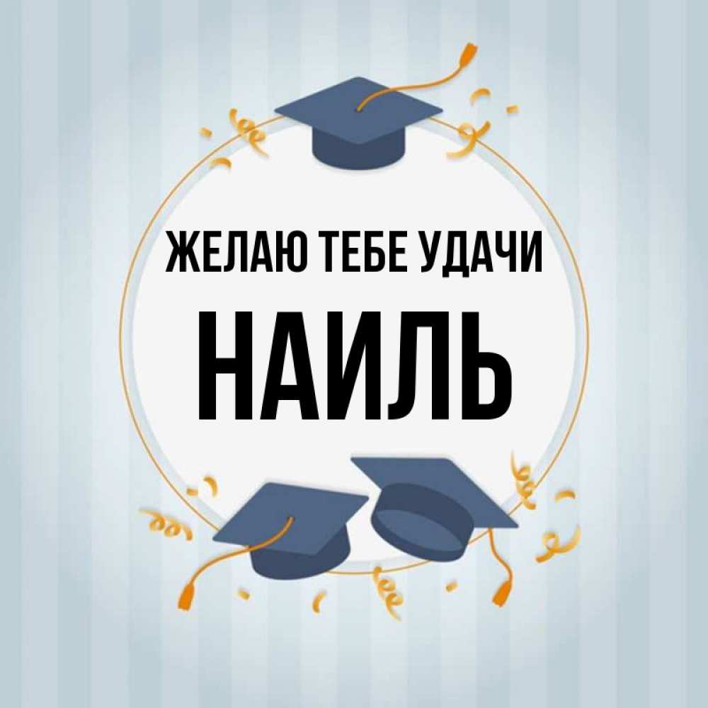 Открытка на каждый день с именем, Наиль Желаю тебе удачи для студентов Прикольная открытка с пожеланием онлайн скачать бесплатно 