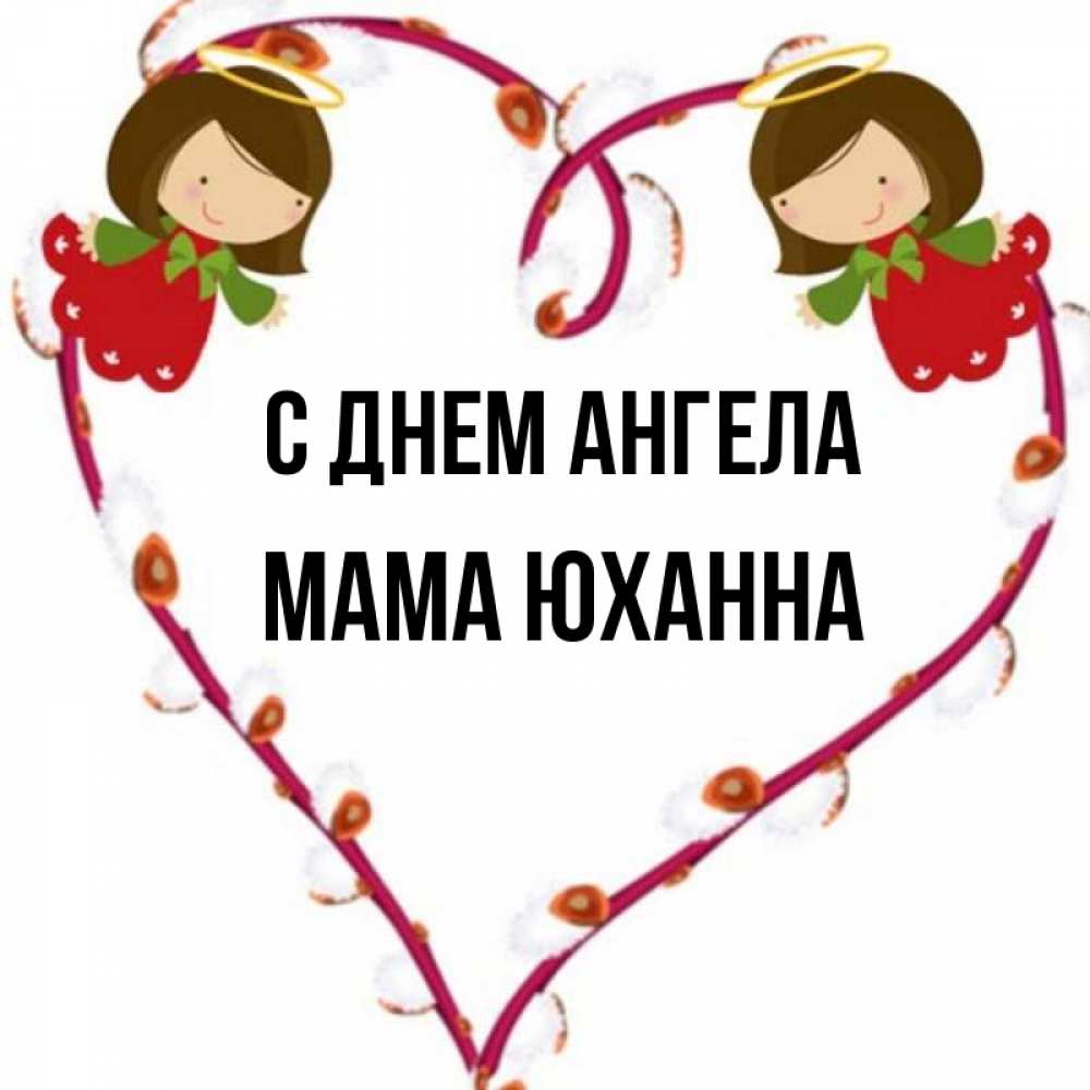 Открытка на каждый день с именем, Мама-Юханна С днем ангела рамочка в виде сердца Прикольная открытка с пожеланием онлайн скачать бесплатно 