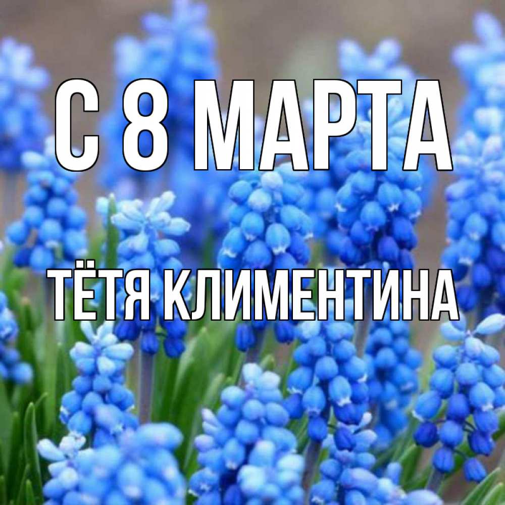 Открытка на каждый день с именем, Тётя-Климентина С 8 МАРТА Поздравительная открытка для женщин с цветами на праздничную дату Прикольная открытка с пожеланием онлайн скачать бесплатно 