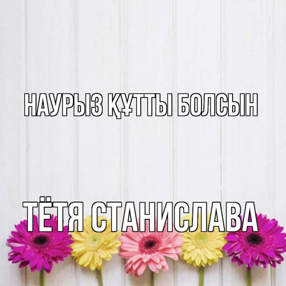 Открытка на каждый день с именем, Тётя-Станислава Наурыз құтты болсын женщинам 1 Прикольная открытка с пожеланием онлайн скачать бесплатно 