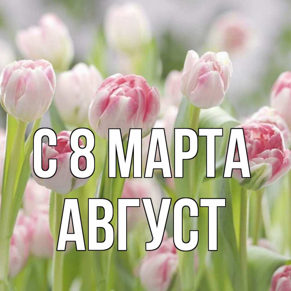 Открытка на каждый день с именем, Август С 8 МАРТА цветы Прикольная открытка с пожеланием онлайн скачать бесплатно 