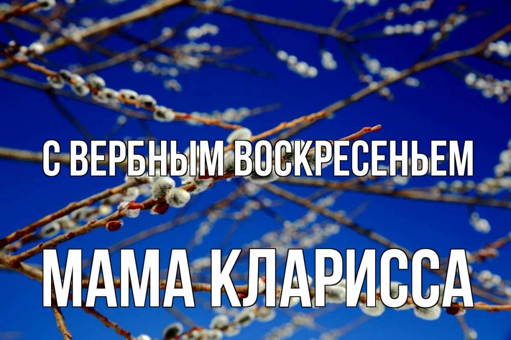 Открытка на каждый день с именем, Мама-Кларисса С вербным воскресеньем верба Прикольная открытка с пожеланием онлайн скачать бесплатно 