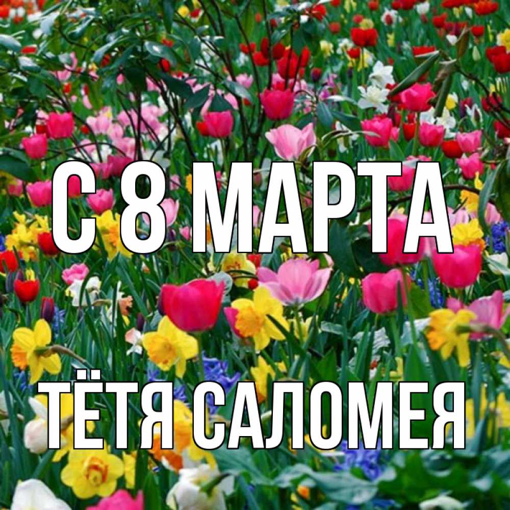 Открытка на каждый день с именем, Тётя-Саломея С 8 МАРТА с международным женским днем поздравления для женщины Прикольная открытка с пожеланием онлайн скачать бесплатно 