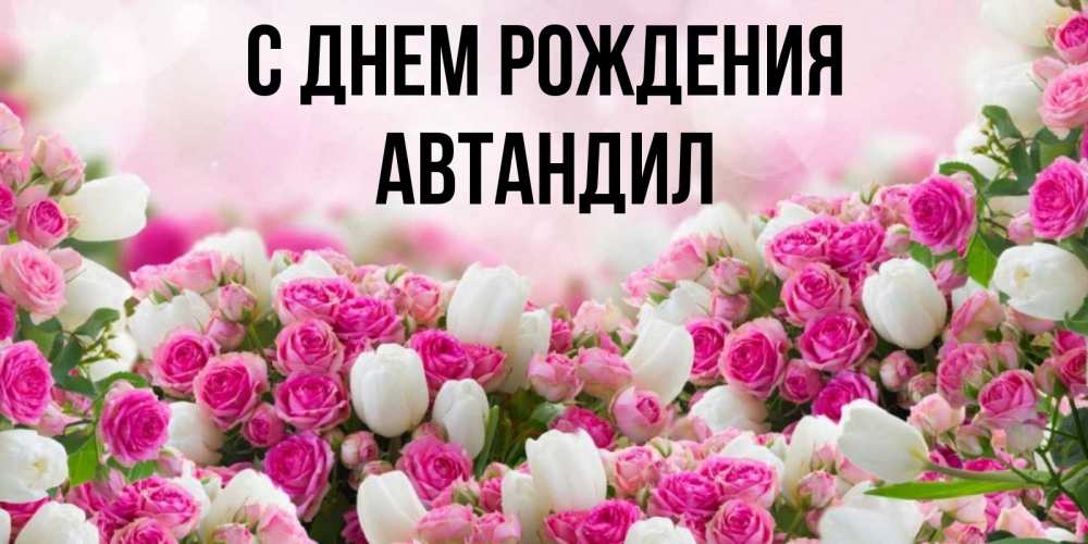 Открытка на каждый день с именем, Автандил С днем рождения открытка с разными розами Прикольная открытка с пожеланием онлайн скачать бесплатно 