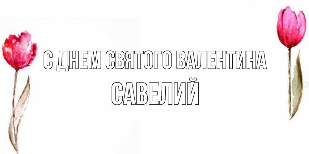 Открытка на каждый день с именем, Савелий С днем Святого Валентина Открытки на день всех влюбленных с тюльпанами акварелью Прикольная открытка с пожеланием онлайн скачать бесплатно 