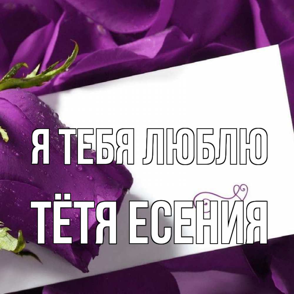 Открытка на каждый день с именем, Тётя-Есения Я тебя люблю роза Прикольная открытка с пожеланием онлайн скачать бесплатно 
