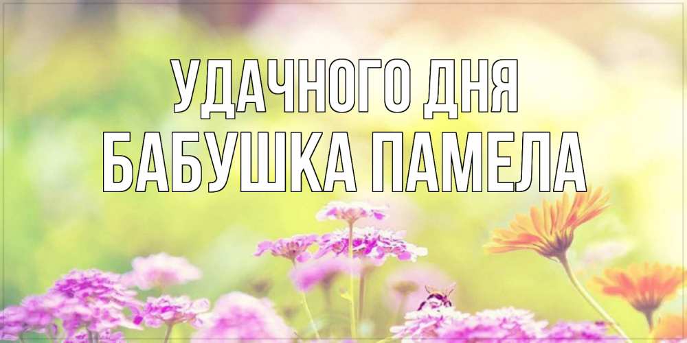 Открытка на каждый день с именем, Бабушка-Памела Удачного дня красивая открытка с летней темой Прикольная открытка с пожеланием онлайн скачать бесплатно 