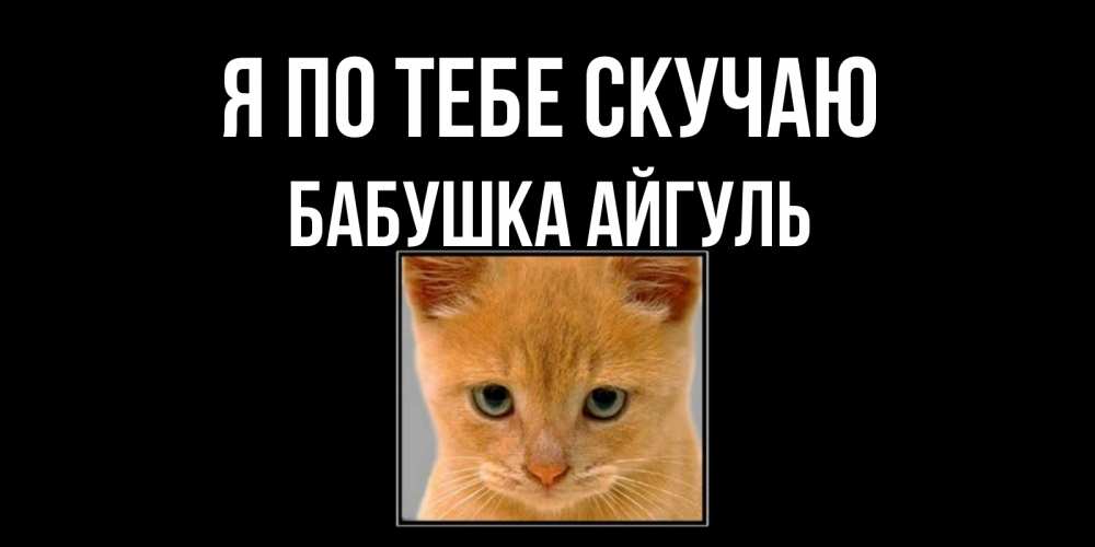 Открытка на каждый день с именем, Бабушка-Айгуль Я по тебе скучаю открытки рыжий котенок скучает по тебе Прикольная открытка с пожеланием онлайн скачать бесплатно 