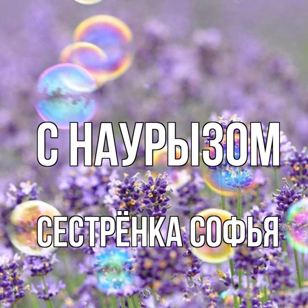 Открытка на каждый день с именем, Сестрёнка-Софья С наурызом цветы Прикольная открытка с пожеланием онлайн скачать бесплатно 