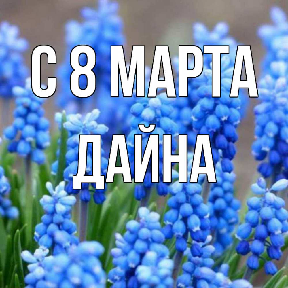 Открытка на каждый день с именем, Дайна С 8 МАРТА Поздравительная открытка для женщин с цветами на праздничную дату Прикольная открытка с пожеланием онлайн скачать бесплатно 