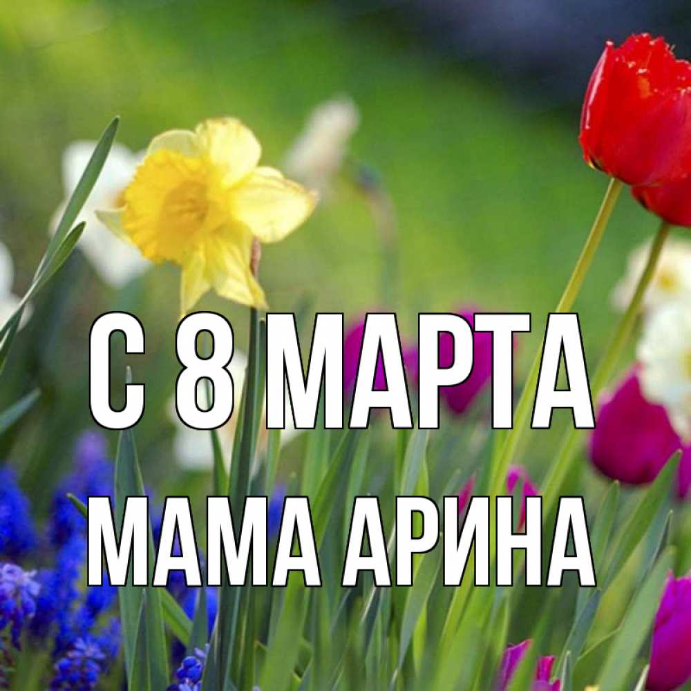 Открытка на каждый день с именем, Мама-Арина С 8 МАРТА международный женский день 3 Прикольная открытка с пожеланием онлайн скачать бесплатно 