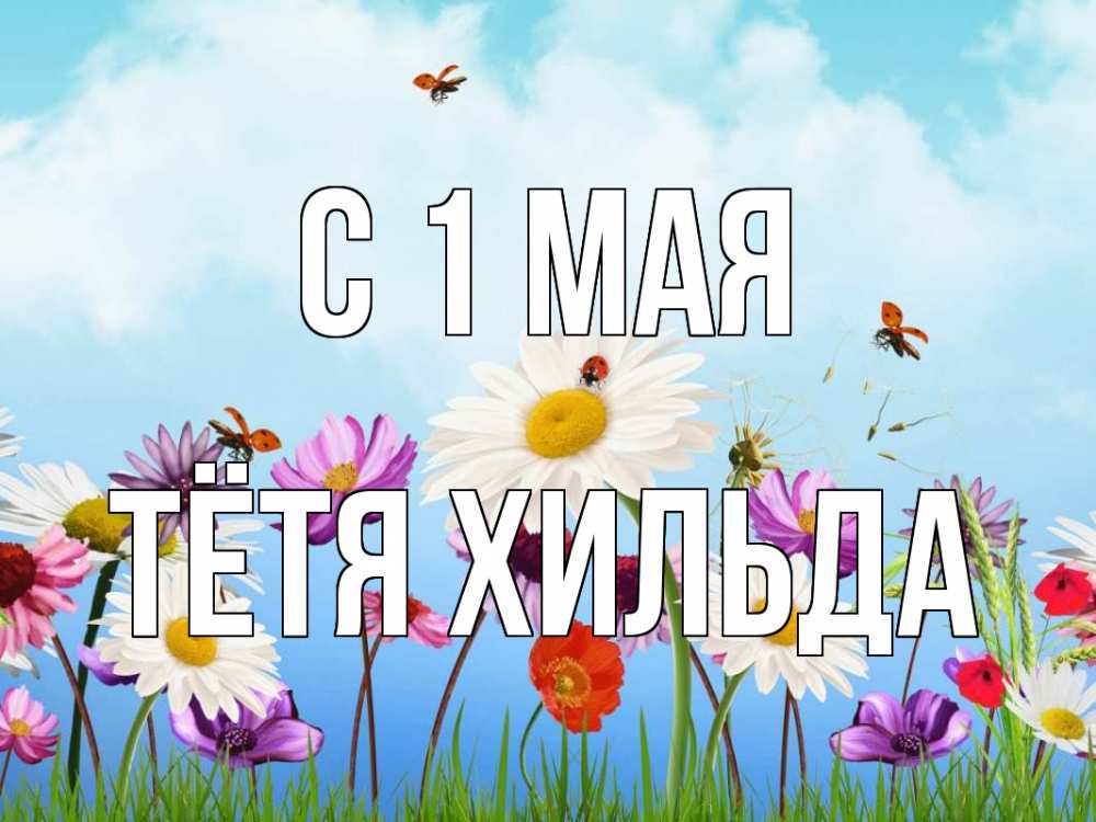 Открытка на каждый день с именем, Тётя-Хильда С 1 мая С 1 мая Прикольная открытка с пожеланием онлайн скачать бесплатно 