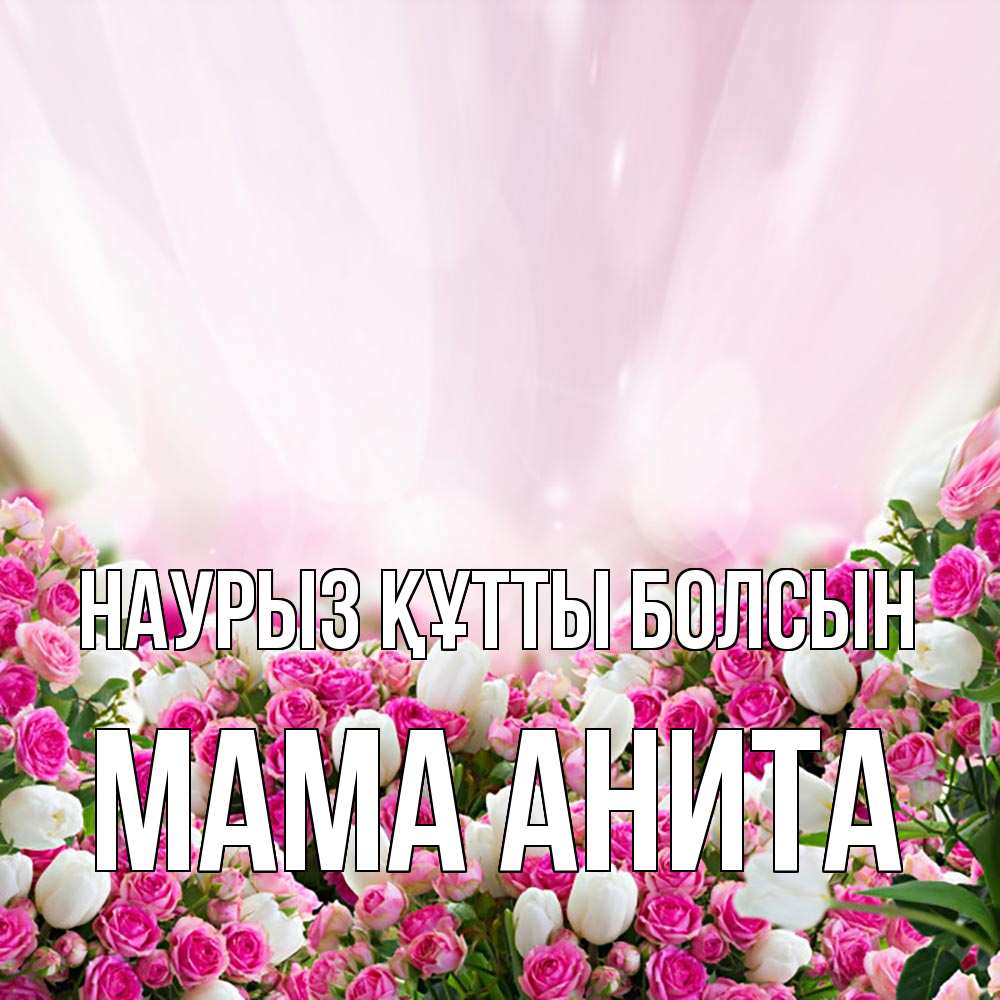 Открытка на каждый день с именем, Мама-Анита Наурыз құтты болсын под снегом Прикольная открытка с пожеланием онлайн скачать бесплатно 
