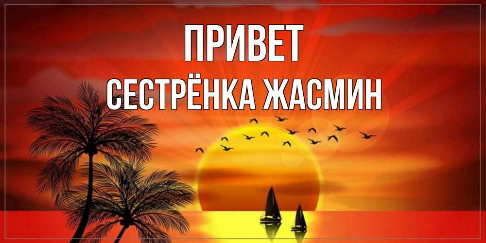 Открытка на каждый день с именем, Сестрёнка-Жасмин Привет привет Прикольная открытка с пожеланием онлайн скачать бесплатно 