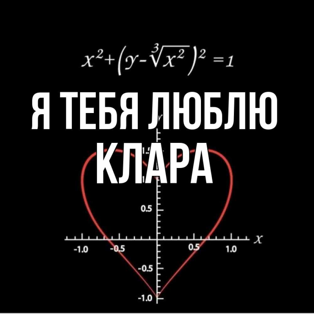 Открытка на каждый день с именем, Клара Я тебя люблю сердечная формула Прикольная открытка с пожеланием онлайн скачать бесплатно 