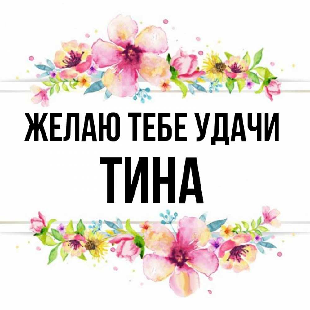Открытка на каждый день с именем, Тина Желаю тебе удачи пусть повезет 1 Прикольная открытка с пожеланием онлайн скачать бесплатно 