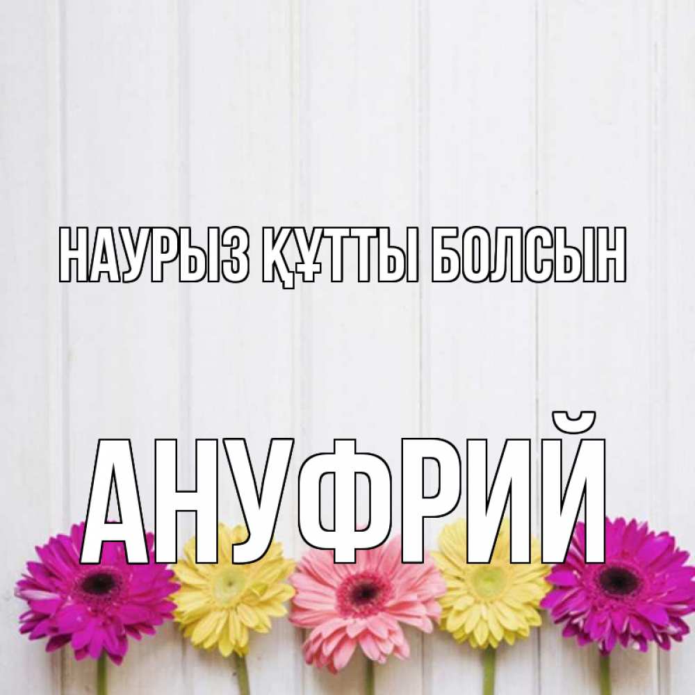 Открытка на каждый день с именем, Ануфрий Наурыз құтты болсын женщинам 1 Прикольная открытка с пожеланием онлайн скачать бесплатно 