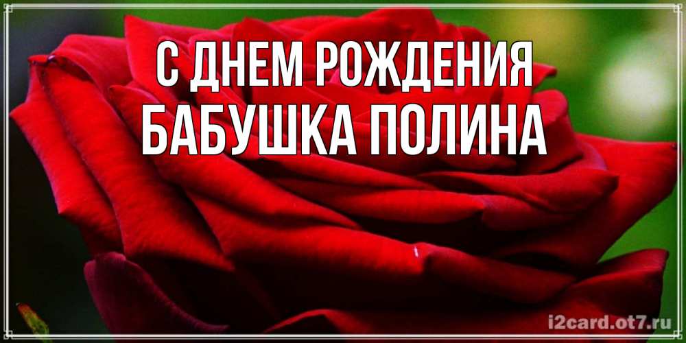 Открытка на каждый день с именем, Бабушка-Полина С днем рождения розочка очень красивая Прикольная открытка с пожеланием онлайн скачать бесплатно 