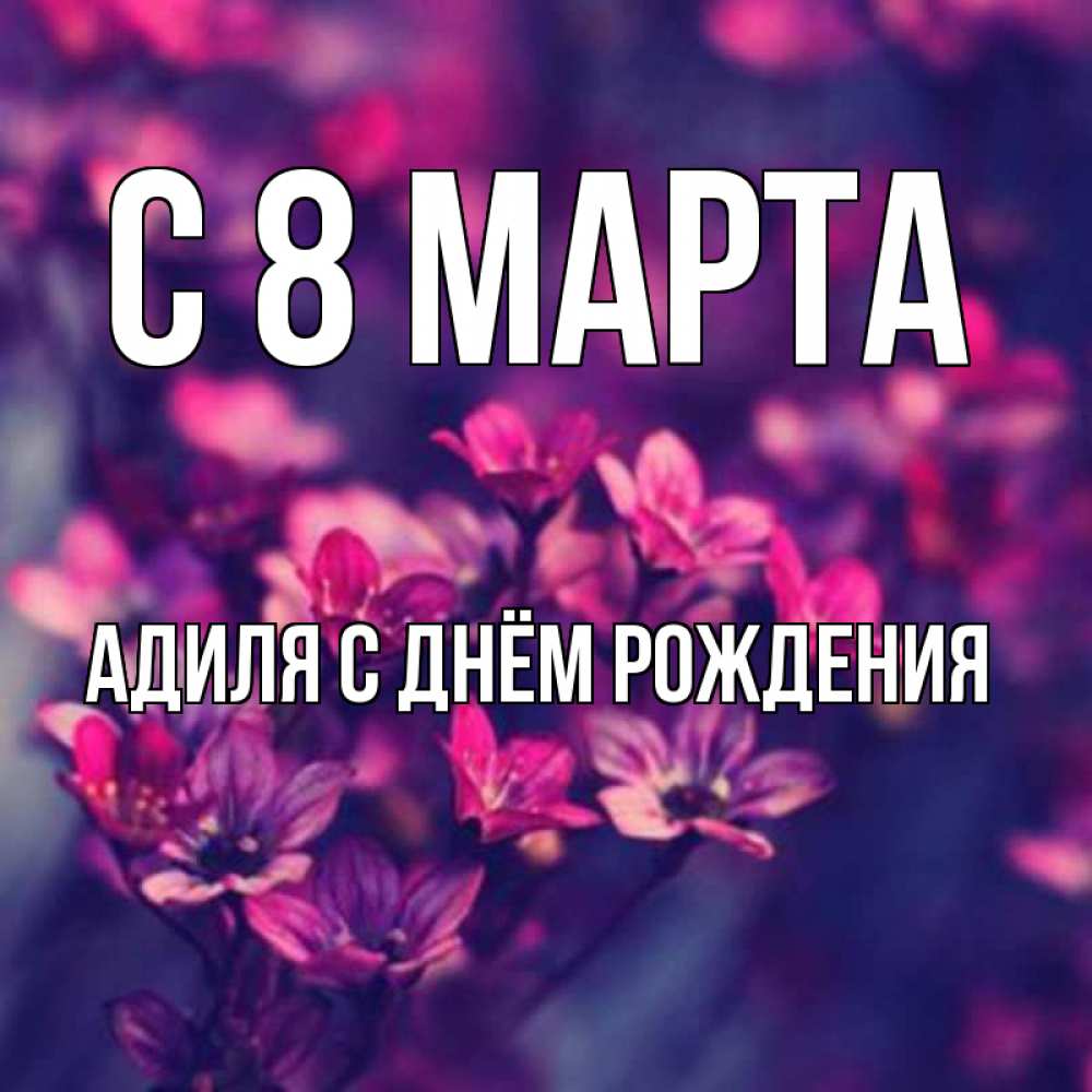 Открытка на каждый день с именем, Адиля-С-Днём-Рождения С 8 МАРТА небольшие цветы 1 Прикольная открытка с пожеланием онлайн скачать бесплатно 