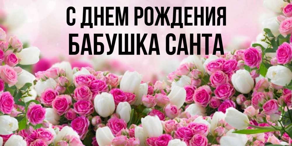 Открытка на каждый день с именем, Бабушка-Санта С днем рождения открытка с разными розами Прикольная открытка с пожеланием онлайн скачать бесплатно 