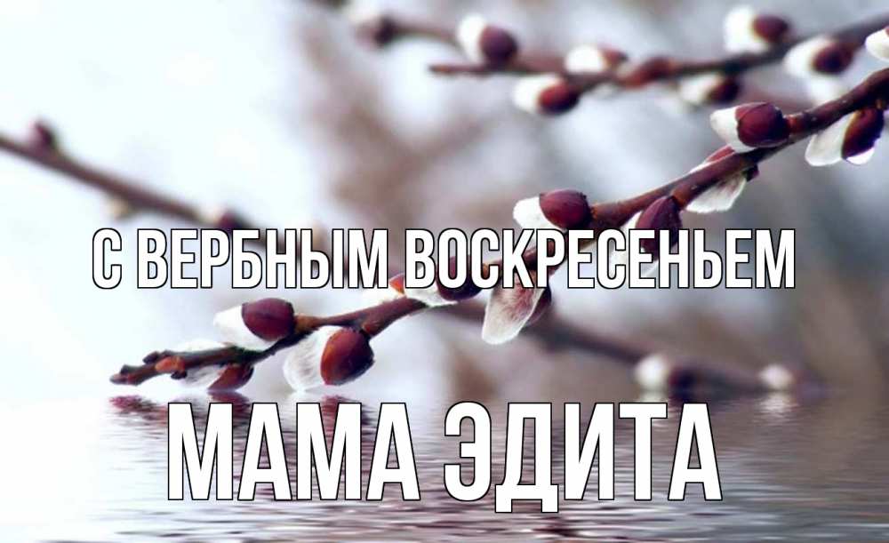 Открытка на каждый день с именем, Мама-Эдита С вербным воскресеньем верба, ручей Прикольная открытка с пожеланием онлайн скачать бесплатно 