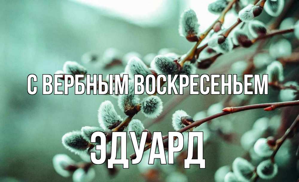 Открытка на каждый день с именем, Эдуард С вербным воскресеньем верба Прикольная открытка с пожеланием онлайн скачать бесплатно 