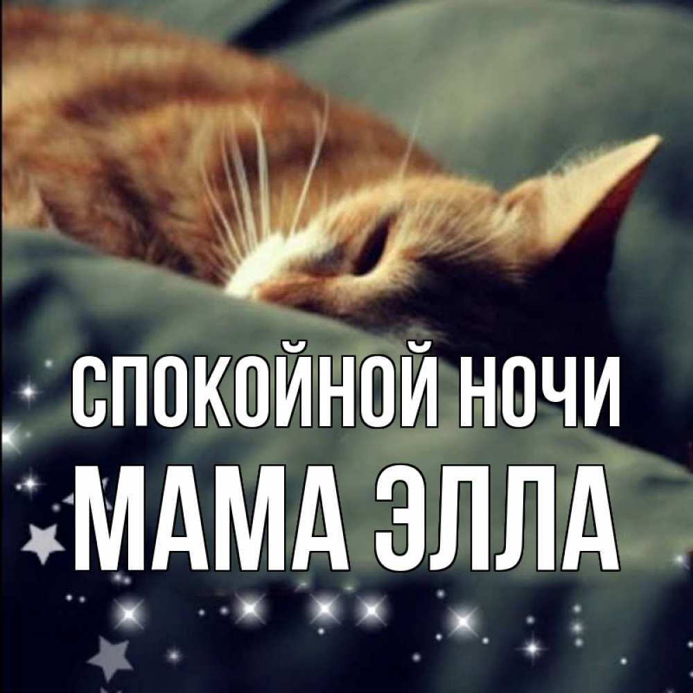 Открытка на каждый день с именем, Мама-Элла Спокойной ночи кроватка Прикольная открытка с пожеланием онлайн скачать бесплатно 